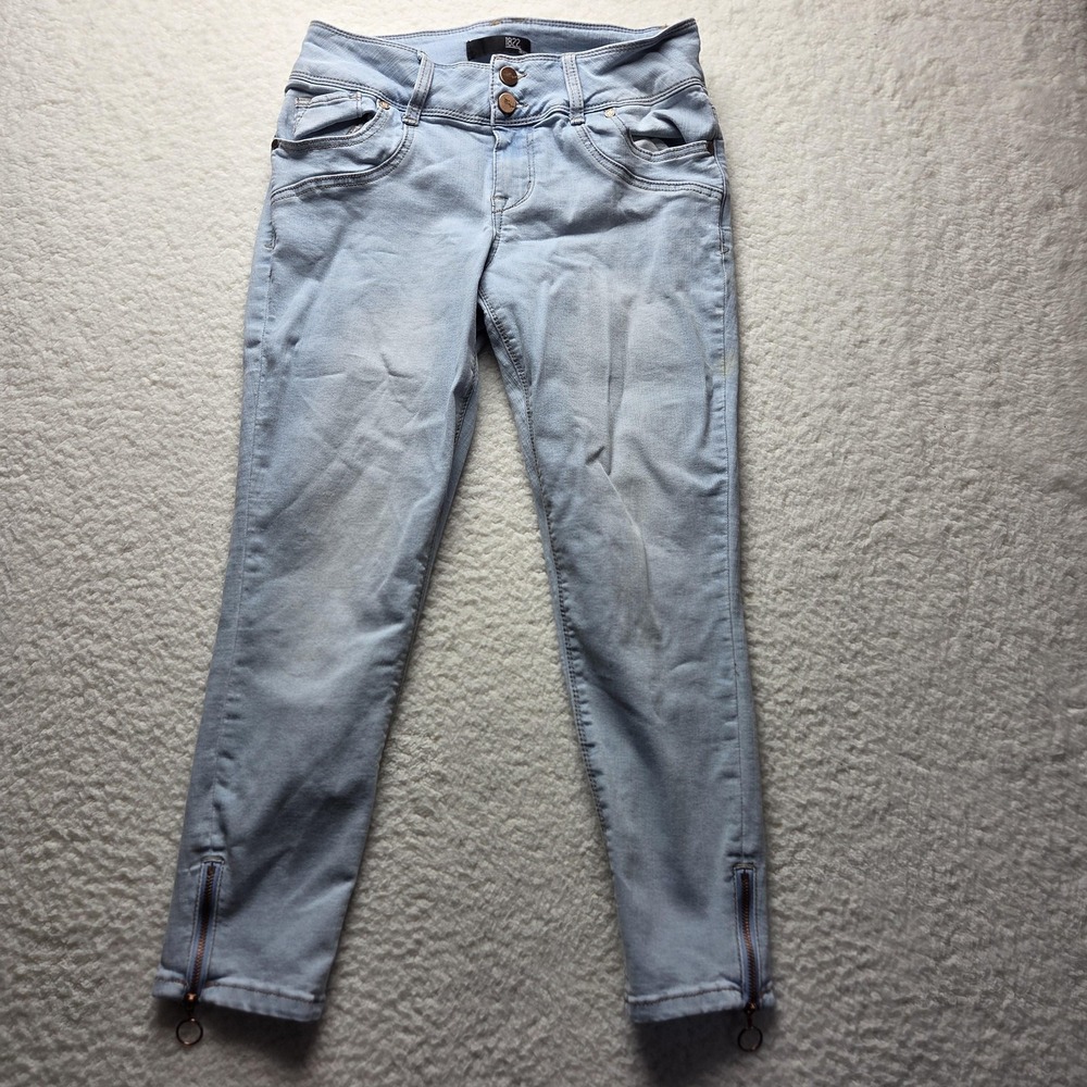1822 Denim Jeans Womens‎ 12P Blue Light Wash Skinny Ankle Zip Slim Denim Pants